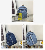 Weiyinxing Women Backpack Casual Travel Bagpack Backbag College Student School Bags for Teenager Girls Cowboy Rucksack blue Mochila