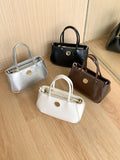 Weiyinxing PU Leather Short Handle Handbags Korean Spring Trendy Silver Lady Shoulder Bag Small Crossbody Bags for Women