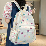 Weiyinxing Trendy Cute Cartoon Printing College Backpack New Girl Travel Nylon Book Bag Female Laptop Fashion Women Kawaii School Bags