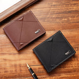 Weiyinxing Men'S PU Wallet Short Multi-Card Coin Purse Fashion Casual Wallet Male Youth Three-Fold Soft Waterproof Coin Purse