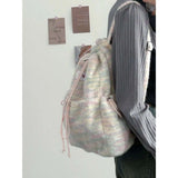 Weiyinxing Small Candy Plush Backpack for Students Class 2024 Autumn/Winter New Girls Korean Fashion Versatile Book Bag