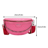 Weiyinxing Luxury Chest Bag For Women Leather Chest Waist Pack Travel Crossbody Female Half Moon Waist Belt Bag Ladies Fanny Packs