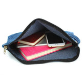 Weiyinxing denim Women clutch Bag Blue ladies Clutches Bolsa Feminina Wristlets Lady Casual Handbag Wallets purse