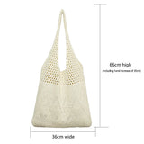 Weiyinxing Knitted Handbags Female Large Capacity Totes Women's Shoulder Bag Summer Beach Bag Purses Casual Hollow Woven Shopping