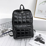 Weiyinxing Winter Ultra Light Space Down Women's Backpack Quilted Plaid Female School Backpacks Bags for Women Girls