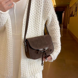 Weiyinxing Soft Suede Crossbody Bag for Women 2024 Winter Korean Fashion Flap Bag Female Small Simple Handbags and Purses