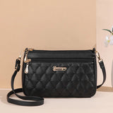 Weiyinxing Leather Crossbody Bags Zipper New Fashion Shoulder Bag for Women Large Capacity Embroidery Thread Small Purse and Handbags