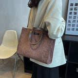 Weiyinxing Corduroy Handbags for Women New In Shoulder Side Bag for Women Vintage Large Shopper Bags Ladies Totes 2024 Winter