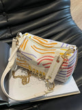 Weiyinxing Capacity Women Crossbody Bags Fashion Colorful Striped Shoulder Pillow Bag Spring Summer Trendy Chains Commuter Pouch