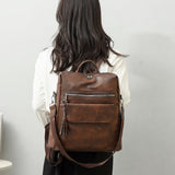 Weiyinxing Quality Pu Leather Woman Backpack Soft Vintage BagPack 2023 New Ladies Travel Rucksack