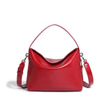 Weiyinxing Red Soft Leather Wedding Bags for Women 2024 New Trendy Female Travel Bucket Handbag Luxury Glossy Lady Crossbody Bag