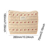 Weiyinxing Women's Aesthetic Makeup Bag Quilted Cotton Toiletry Organizer Ladies Printed Cosmetic Pouch Large Capacity Storage Bag