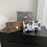 Weiyinxing Capacity Wallet For Women Luxury Designer PU Purse Fashion Clutch Bag Coin Wallet Closure Cow Stripe Leopard Print Handbag