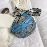 Weiyinxing Style Waist Bag Embroidery Handbag Purse Pu Leather Fanny Pack For Women Boho Beach Crossbody Chest Bag Banana Belt Bags