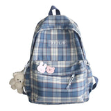 Weiyinxing 2023 Women Backpack Female Cool Nylon Travel Bag Fashion Plaid Portable Cute Schoolbag College Teenage Girls Boys Bookbag