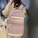weiyinxing Fashion Waterproof Nylon Rucksack for Teenage Girl Backpack Bookbag High School Schoolbag Black Mochila Women Shoulder