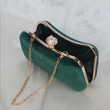 Weiyinxing Design Women Evening Bags Green Clutch Purse Shoulder Two Chains Wedding Party Female Handbags Vintage Crossbody Bag