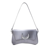 Weiyinxing Y2k Silver Handbags Women 2024 High Street Chain Half Moon Shoulder Bag Female Vintage Harajuku Messenger Bags Aesthetic