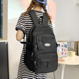 Weiyinxing Solid Color Waterproof Nylon Women Backpack Men Large Capacity Laptop Back Bag Unisex Travel Rucksack Schoolbag New