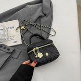 Weiyinxing Summer Lingge Small Fragrant Style Handbag Retro High end Simple Shoulder Bag French Small Crowd Chain Crossbody Bucket Bag