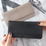 Weiyinxing Leather Women Wallet Fashion Solid Color Coin Purse Multifunctional Cowhide Female Long Women Purses Zipper Card Holder