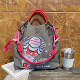 Weiyinxing Embroidery Women Shoulder Bag Designer Eco Bags for Women Rope Handle Handbags Drawstring Bag Reusable Shopper Tote