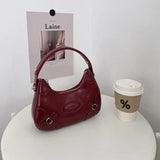 Weiyinxing Wine Red Bridal Handbags 2024 Spring Summer PU Leather Zipper Crossbody Bag for Women Fashion Lady Shoulder Bag