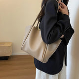 Weiyinxing Fashion Retro Big Leather Tote Bags for Women 2024 Tend Female Large Capacity Shoulder Bag Solid Color Handbags