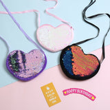 Weiyinxing Children's Bag 2023 Cute Girl Heart One-shoulder Bag Crossbody Bag DIY Funny Heart Sequin Coin Purse Key Packet Handbag