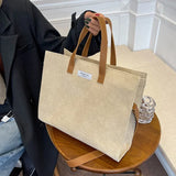 Weiyinxing for Women Corduroy Satchel Shoulder Bags Ladies Totes Crossbody Bag for Women Vintage Shopper Shopping Bags