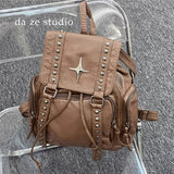 Weiyinxing 2024 New Student Classroom Large Capacity Causal Spicy Girl Y2k Versatile Commuting Black Autumn/Winter Backpack