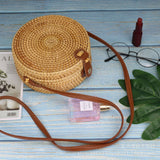 Weiyinxing Woven Women'S Shoulder Bag Round Straw Beach Bags Female Bohemian Handbag Luxury Designer Handmade Crossbody Bag Bali Box