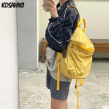 Weiyinxing Casual Solid Simple Backpacks High-capacity Women All Match Travel Schoolbags Preppy Y2k Vintage Backpack for Students