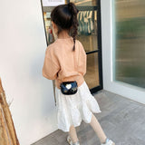 Weiyinxing Leather Baby Girls Shoulder Bags Cute Heart Children's Mini Crossbody Bag Fashion Kids Chain Coin Purse Handbags Wallet