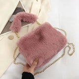 Weiyinxing Fashion Women Plush Tote Handbag Casual Fuzzy Crossbody Bag Versatile Fluffy Shoulder Bag Soft Cute Fall Winter Female Purse