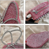 Weiyinxing Evening Bags for Women Matte and Sequin Handbag Female Red Rhinestone Purses Lady Clutch Purse for Wedding Party