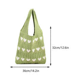 Weiyinxing Knitted Handbags Female Large Capacity Totes Women's Shoulder Bag Summer Beach Bag Purses Casual Hollow Woven Shopping