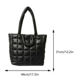 Weiyinxing Large Tote Padded Handbags Designer Quilted Women Shoulder Bags Luxury Nylon Down Cotton Crossbody Bag Winter Purse 2024
