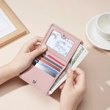 Weiyinxing Leather RFID ID Credit Bank Business Card Holder Cowhide Coin Purse Bags Luxury Clutch Slim Pocket Wallets for Women