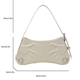Weiyinxing Style Underarm Bag For Women 2024 New Summer Chic Silver Shoulder Bag Solid Leather Lady Handbag Totes Shopper Purse