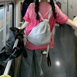 Weiyinxing Striped Cute Drawstring Backpack Causal Japanese Korean Style Shoulders Bag 2024 New Spicy Girl Y2k Backpacks