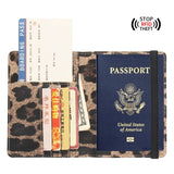 Weiyinxing Leopard Complex Passport Cover with Bandage Waterproof Passport Holder Built in RFID Blocking Protect Personal Information