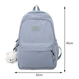 Weiyinxing Aesthetic Backpack Cute Student College Schoolbags Girls Kawaii Nylon Laptop Bagpack with Pendant Multi-Pocket Knapsack