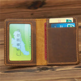 Weiyinxing Leather Credit Card Holder Vintage Small Wallet for Credit Cards Case and Driver License Vintage Style Gift for Men