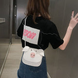 Weiyinxing Womens Cute Shoulder Bag Kawaii Cartoon Pig Solid Color Phone Purses and Handbags Girls Female Casual Pu Leather Bags Sac