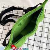 Weiyinxing Personality Creative Edamame Shape Ladies Messenger Bag Plush Pea Shoulder Bag Fun and Funny Chest Bag Bolsa De Mensajero