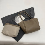 Weiyinxing Fashion Retro Big Leather Tote Bags for Women 2024 Tend Female Large Capacity Shoulder Bag Solid Color Handbags