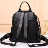 Weiyinxing Leather Backpack Real Cowhide Ladies Backpack Canvas Bag High Trendy Woman Black Bags School Women's Leather Backpacks