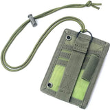 Weiyinxing Tactical MOLLE ID Card Holder Hook Loop Patch Tour Guide Badge Holders Outdoor Travel Pouch Pen Purse and Nylon Lanyard