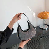 Weiyinxing Diamonds PU Leather Crossbody Bags for Women Summer Shoulder Handbags Female Solid Color Cross Body Bag